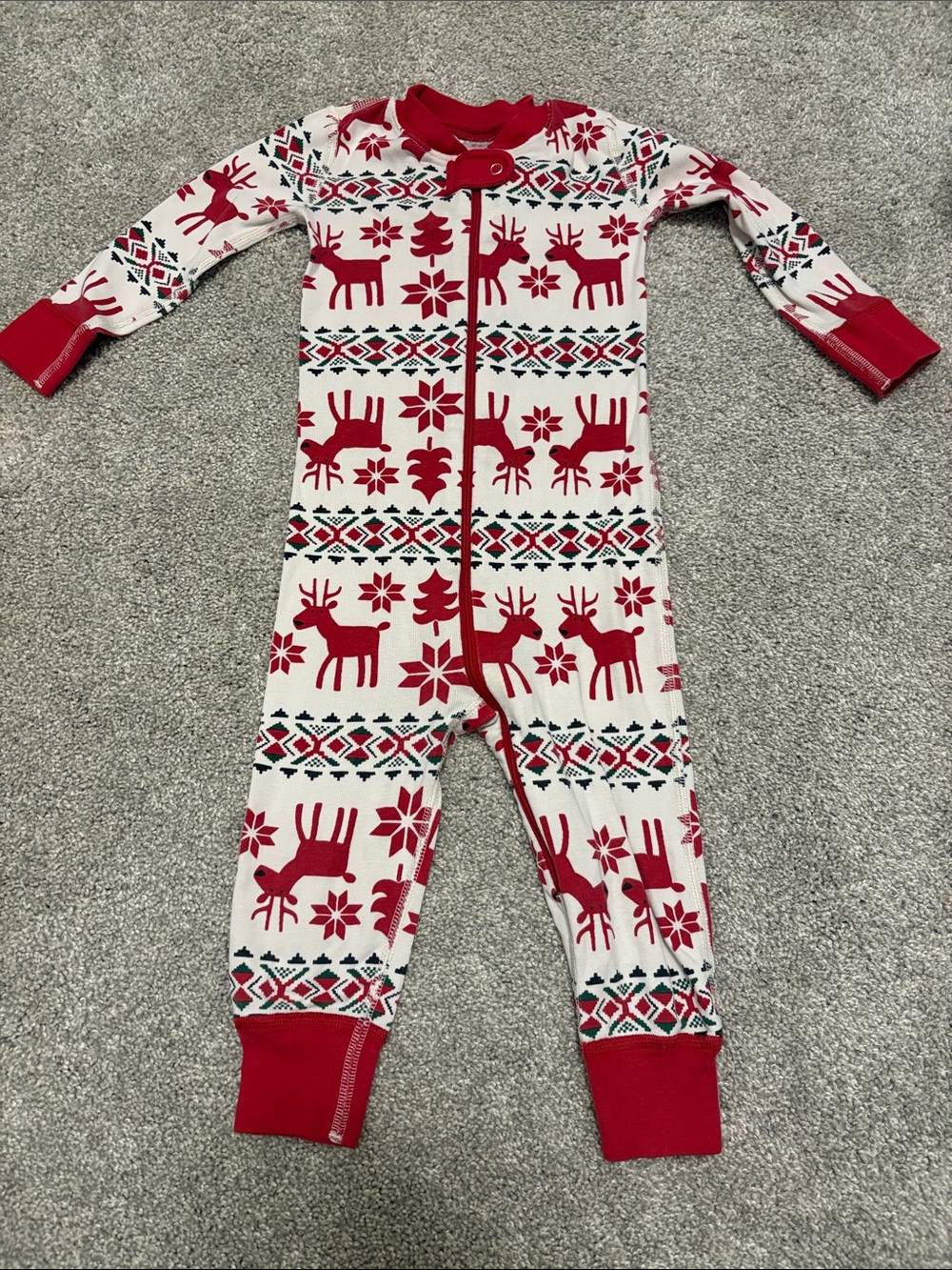 Hanna Andersson toddler Reindeer One-Piece Pajamas 2T